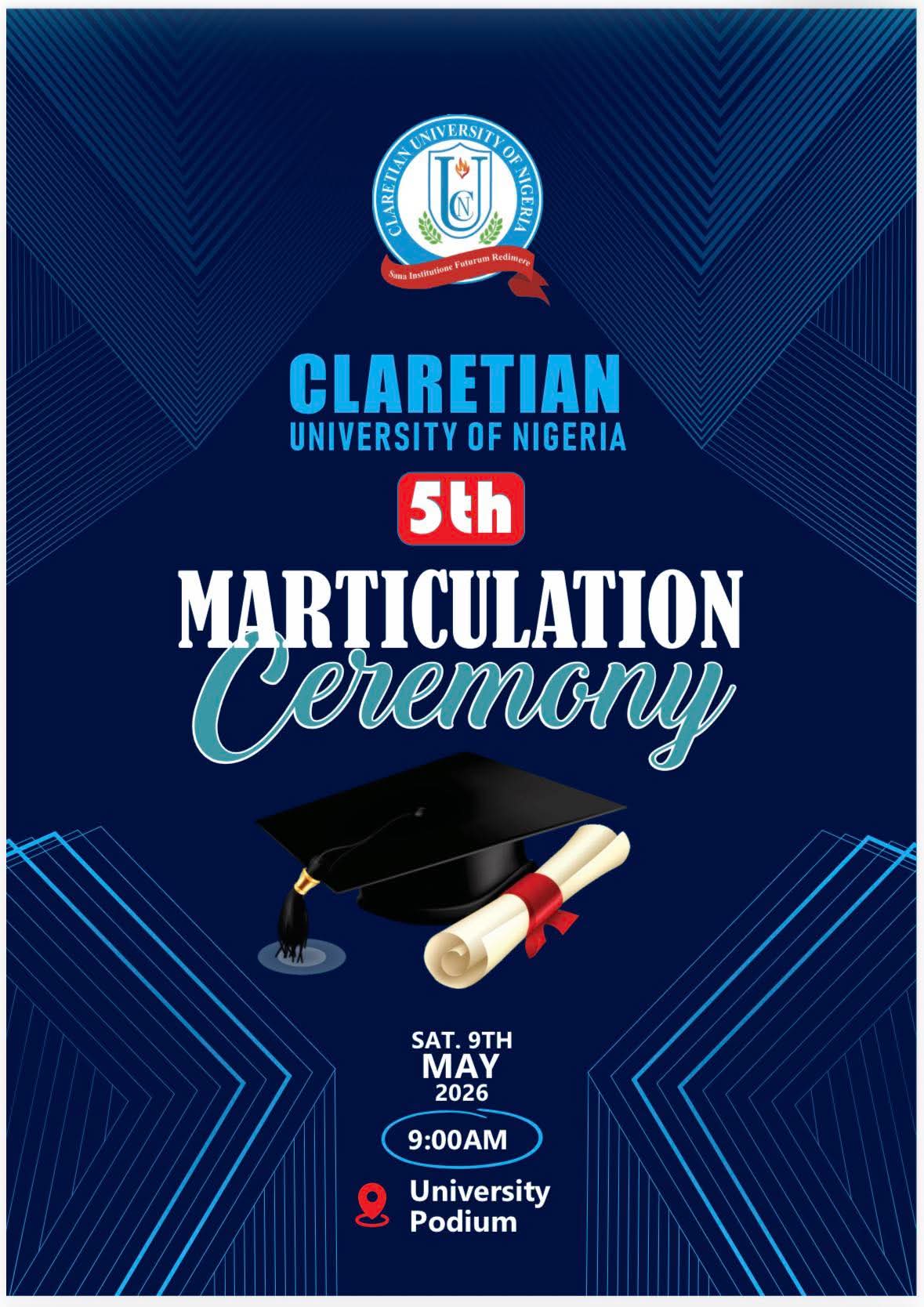 Claretian University of Nigeria holds her fifth matriculation ceremony 